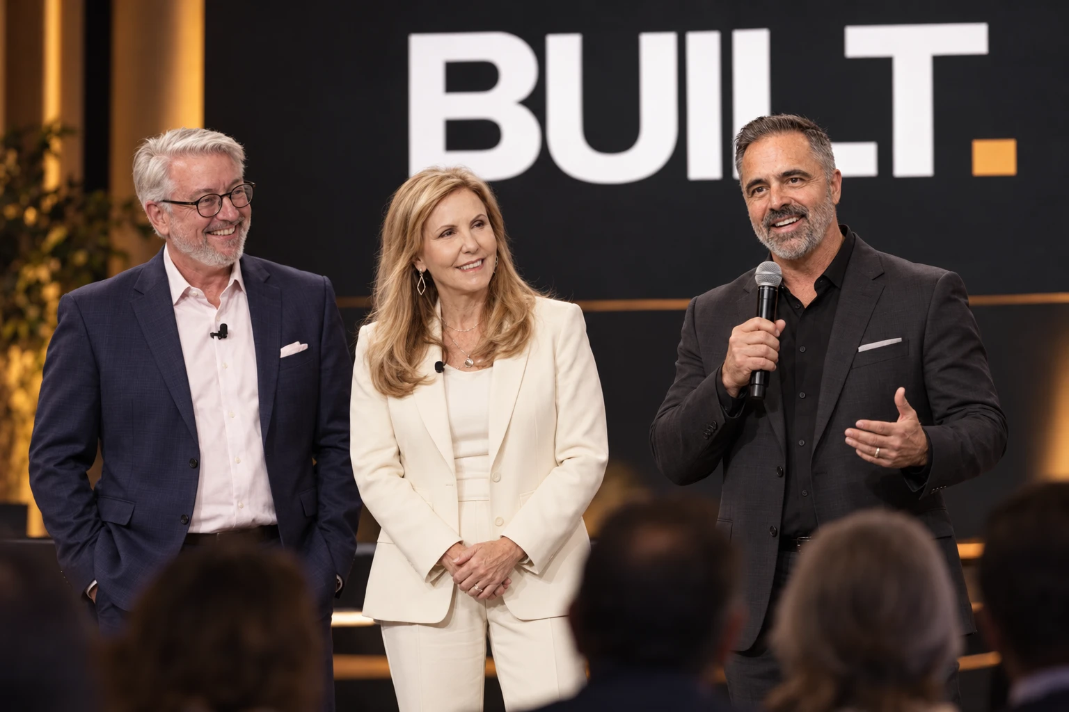AI-generated promotional scene featuring the BUILT principals.